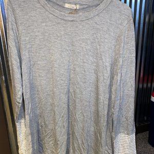 Gray Shirt with White sleeves and bottom